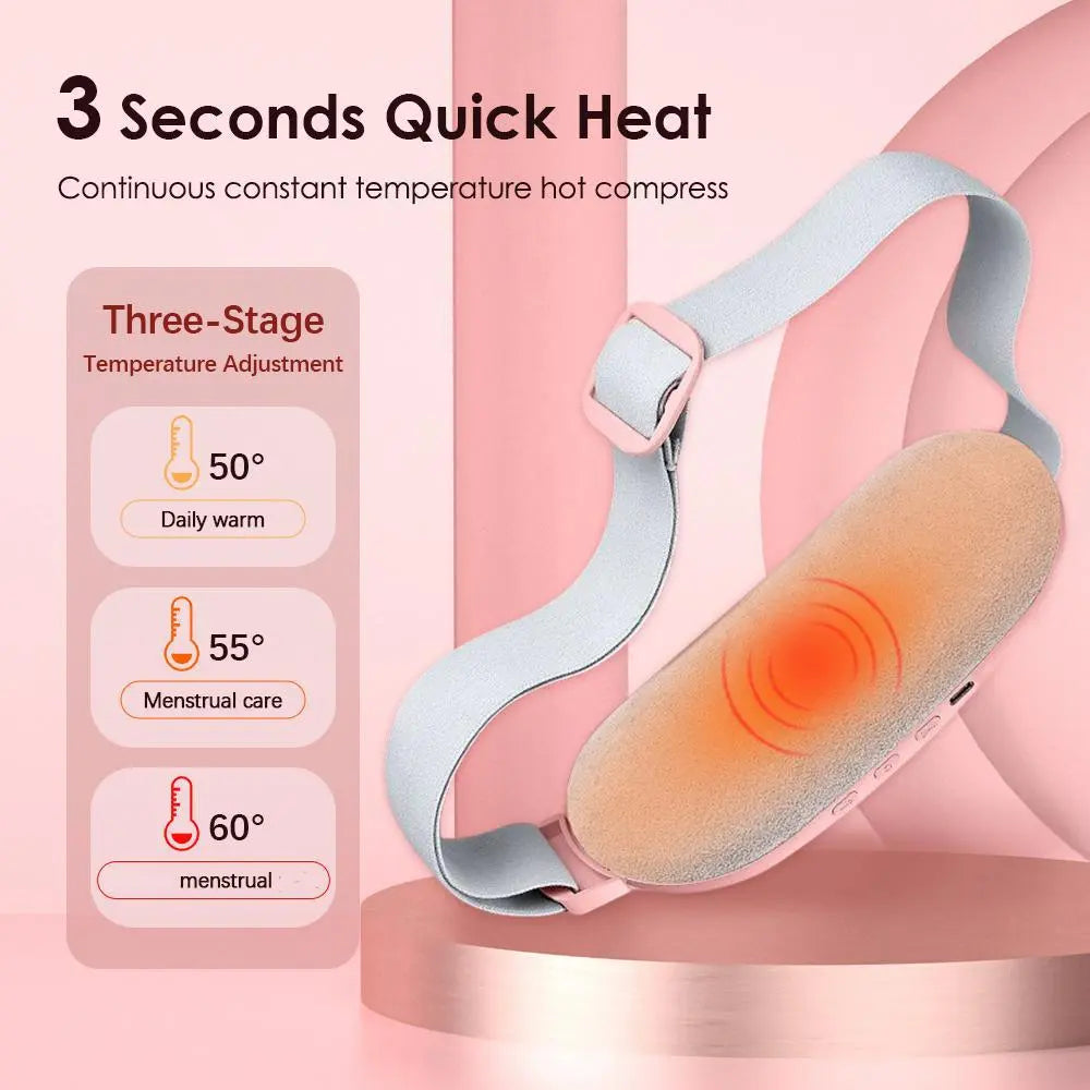 Experience Ultimate Comfort with the Cordless Menstrual Heating Pad - Smart Uterus Warmer Belt and Vibrating Abdominal Massager