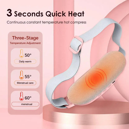 Experience Ultimate Comfort with the Cordless Menstrual Heating Pad - Smart Uterus Warmer Belt and Vibrating Abdominal Massager
