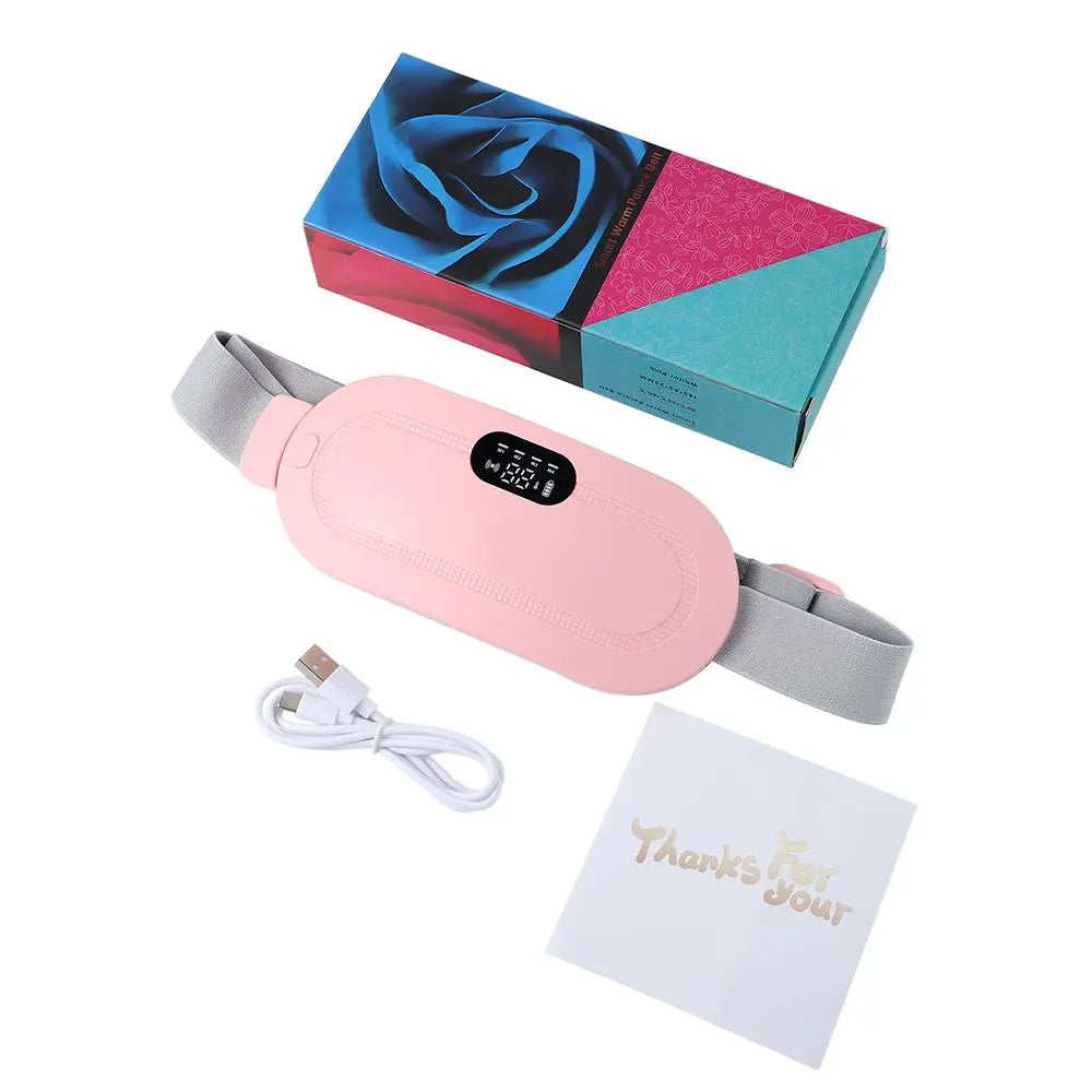 Experience Ultimate Comfort with the Cordless Menstrual Heating Pad - Smart Uterus Warmer Belt and Vibrating Abdominal Massager