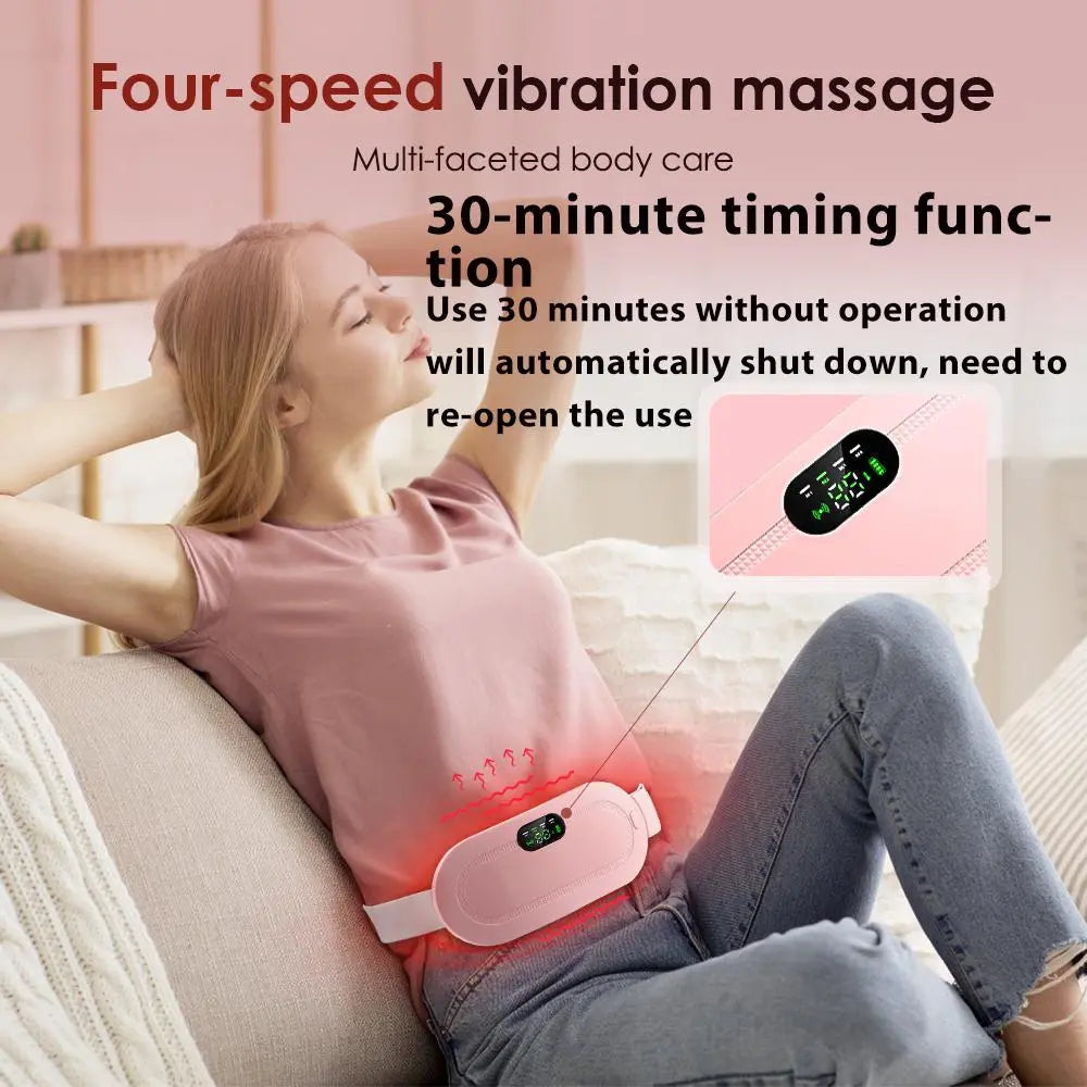 Experience Ultimate Comfort with the Cordless Menstrual Heating Pad - Smart Uterus Warmer Belt and Vibrating Abdominal Massager