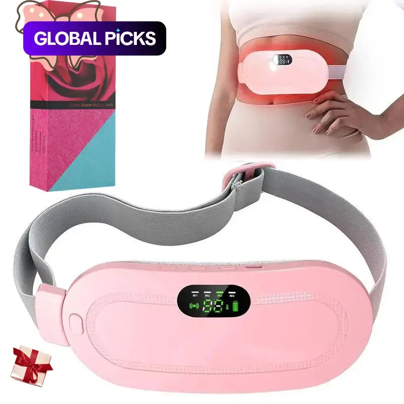 Experience Ultimate Comfort with the Cordless Menstrual Heating Pad - Smart Uterus Warmer Belt and Vibrating Abdominal Massager