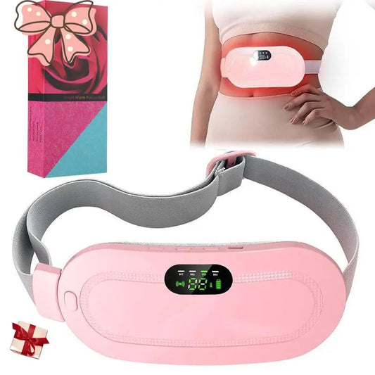 Experience Ultimate Comfort with the Cordless Menstrual Heating Pad - Smart Uterus Warmer Belt and Vibrating Abdominal Massager